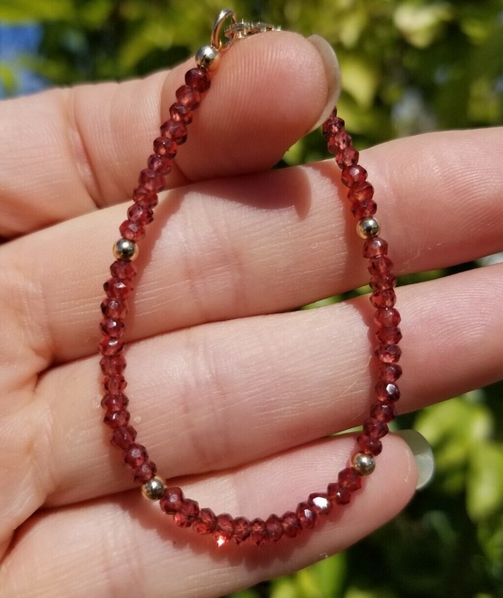 3mm Gold Bead Bracelet with Multi Diamond Beads Rose Gold Fill / 7.5